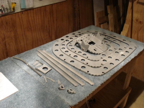 Finished tailcone skeleton parts