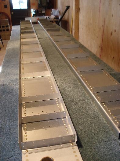 Spars with attach angles riveted.
