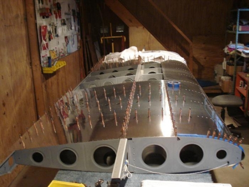 Wing construction in process.