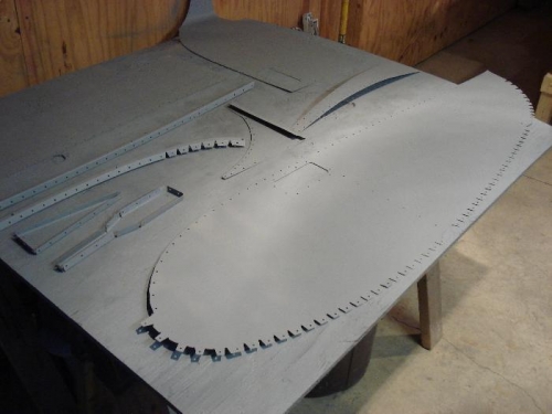 Wingtip parts primed.