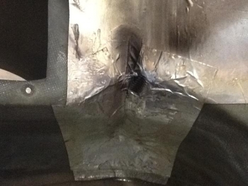 Muffler spring interference.