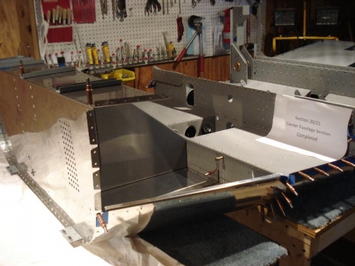 Sections mated and clecoed.