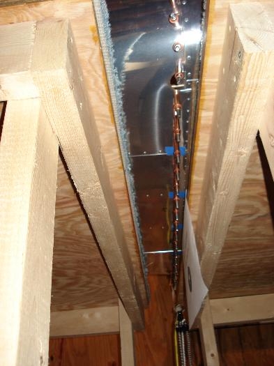 Clecoed joint looking up from bottom.