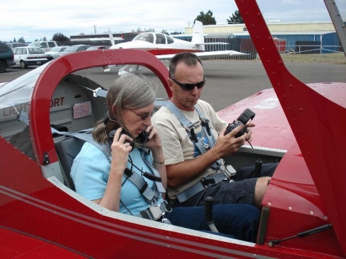 Carolyn flies the RV-12.