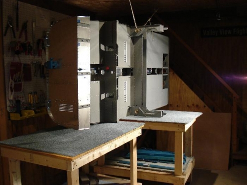 Fuselage on side for plumbing.