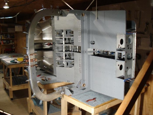 Roll bar temporarily fitted to fuselage.