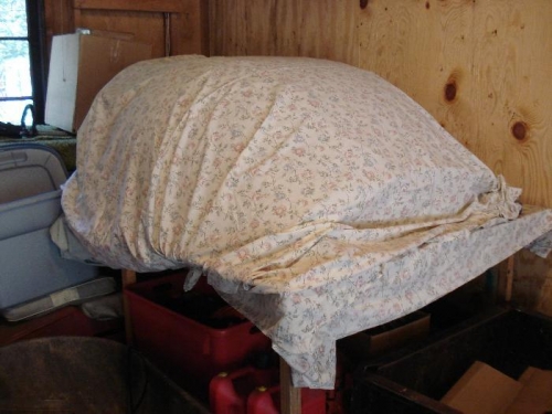 Cowl and canopy stored.