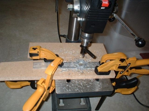 Drilling lightening holes using a fly cutter in the drill press