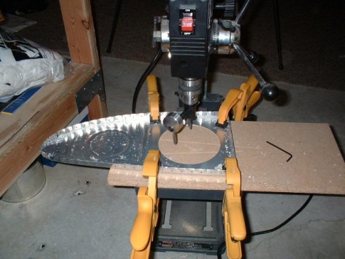 Drill the hole for the access plate using the fly cutter