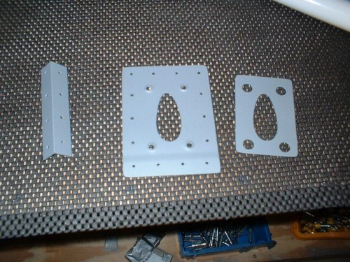 Gretz mounting plate, washer plate, and angle primed