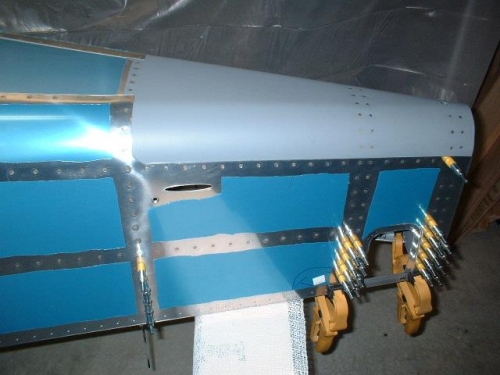 Right side of tail cone riveted together