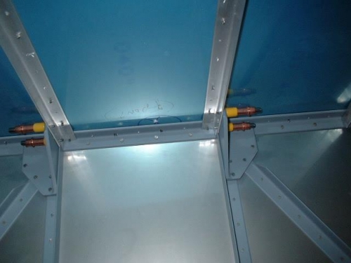 Center most floor stiffeners drilled to firewall angles
