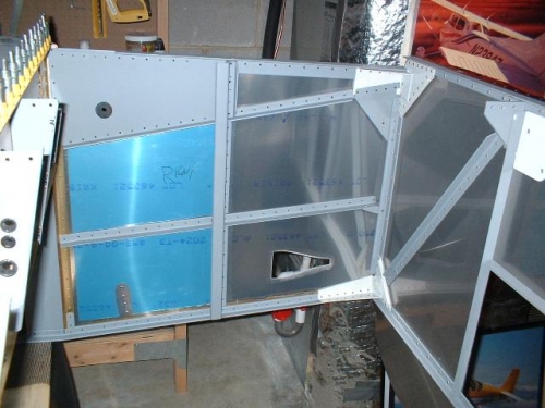 Inside view of forward fuselage clecoed together