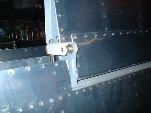 Right aileron bolted to inboard bracket
