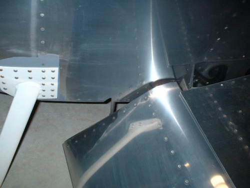 Outside view of right flap pushrod hole
