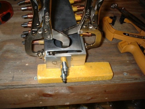 Right attach angles clamped to frame and keeper holes drilled