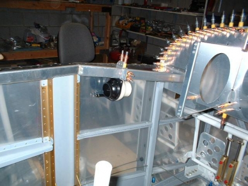 Left vent clecoed to fuselage