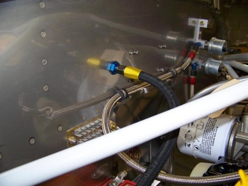 Manifold pressure line connected to firewall bulkhead fitting