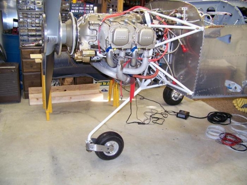 Nose lowered onto new nose gear and fork