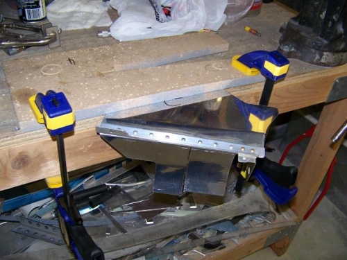 Left intake floor - part 2 - clamped to bench and ready to bend