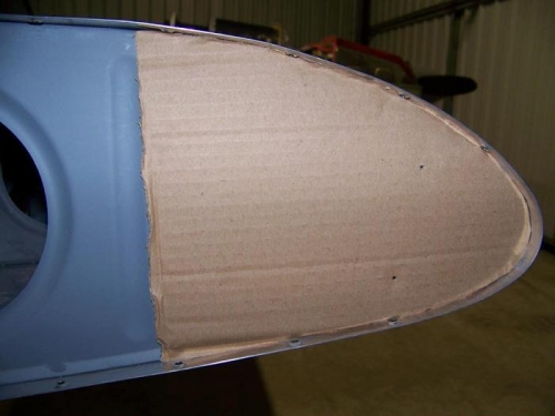 Duckworks template positioned on outboard rib