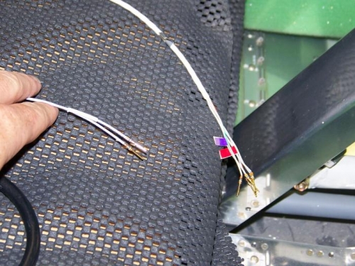 Crimp male D-Sub pins onto PTT wires and the 5 wires in the cable routed from the subpanel