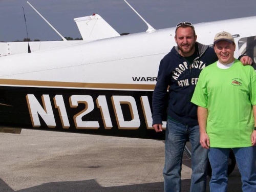 Nick Lewis and I next to Warrior N121DL at Tailwheel's, Etc in Winter Haven, FL