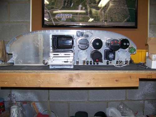 Back view of panel - instruments, avionics, switches, etc