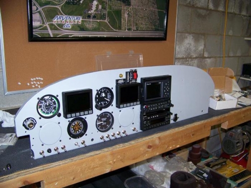 Front view of panel - instruments, avionics, switches, etc