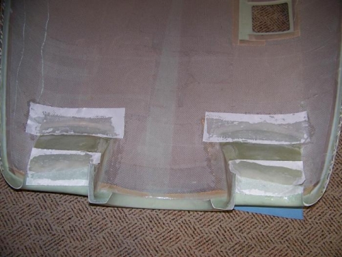 Both ramps floxed to fill in the gaps and then covered with 1 layer of fiberglass and peel  ply