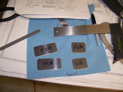 Front bulkhead reinforcement clips cutout from 0.040 aluminum sheet