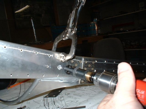Right side of WD-716 countersunk for forward strut bracket