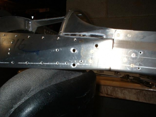 Left side of WD-716 countersunk for forward strut bracket