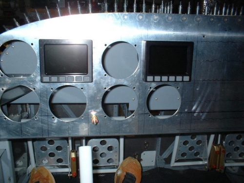 View of instrument panel sitting in the cockpit