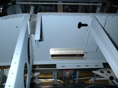 SL40 sub panel support angles riveted in place - front view