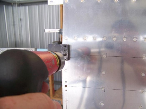 Using #8 platenut jig to drill rivet holes for the platenuts