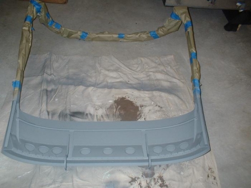 Interior of canopy frame repainted