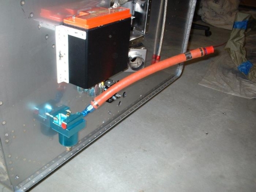Gascolator and VA-129 fuel line installed