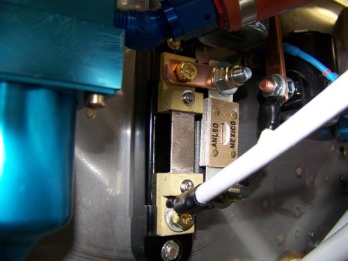 Alternator B-lead connected to Dynon shunt connected to 60 amp current limiter connected to contactor