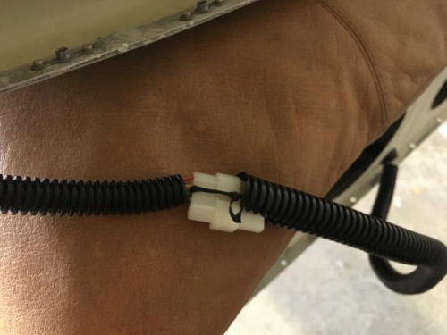 Securing left NAV/STRB connection with lacing tape