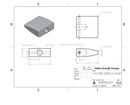 SolidWorks model of flap thingy