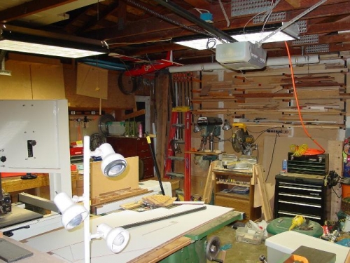 Drill press, table, chop saws, bandsaw