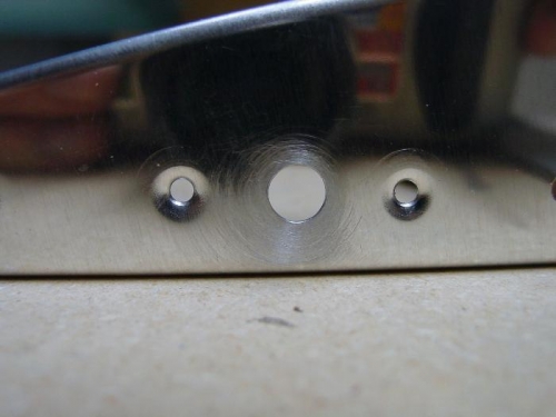 Close up of nutplate holes, left inbd flap rib