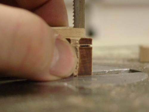 Cutting a rivet on the bandsaw