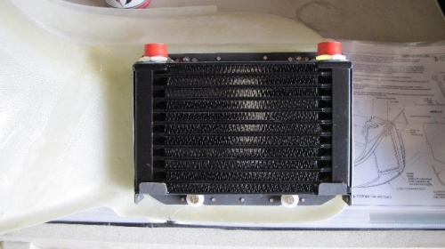 Back side of oil radiator