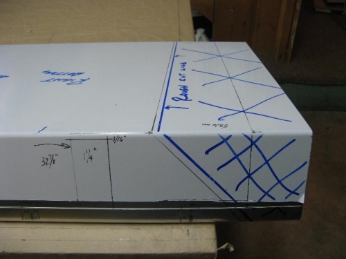 I plan to drill for hinges with ribs in place and BEFORE trimming the outside ends to avoid any twist.