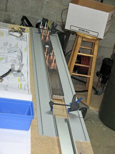 Clamped between 2 straight edges