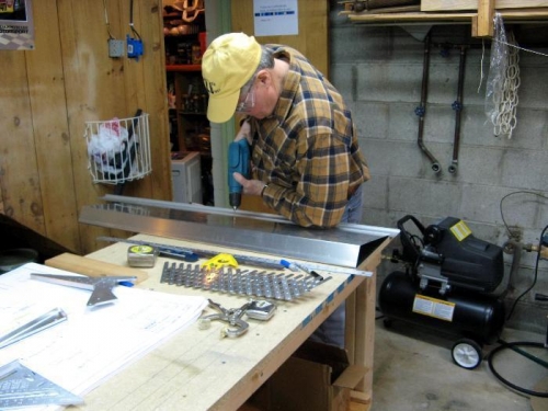 Drilling rudder skin pilot holes