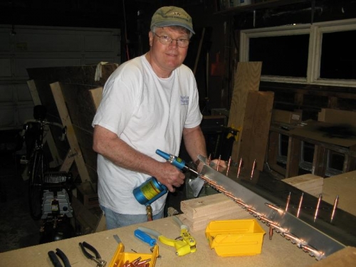 First time using the pneumatic riveter.