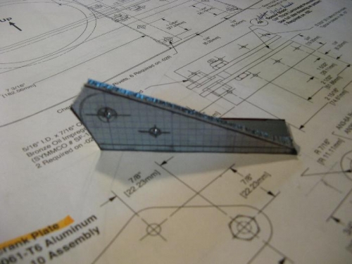 Rough cut, pilot holes drilled